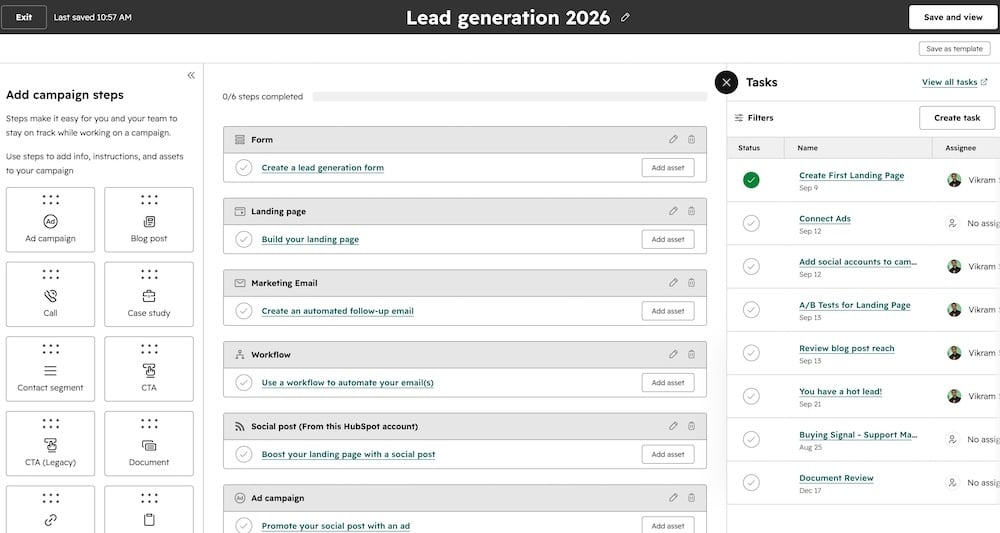 HubSpot Campaign Tool