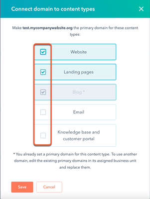 Assigning domain to content type