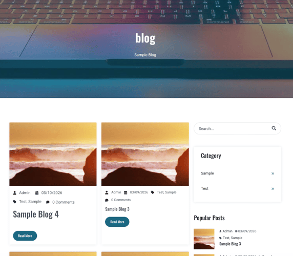 Blog template layout