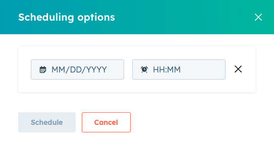 Scheduling calendar popup