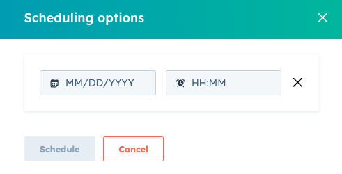 Blog scheduling settings