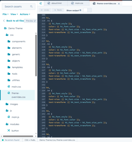 CSS or JS file editing in Design Manager