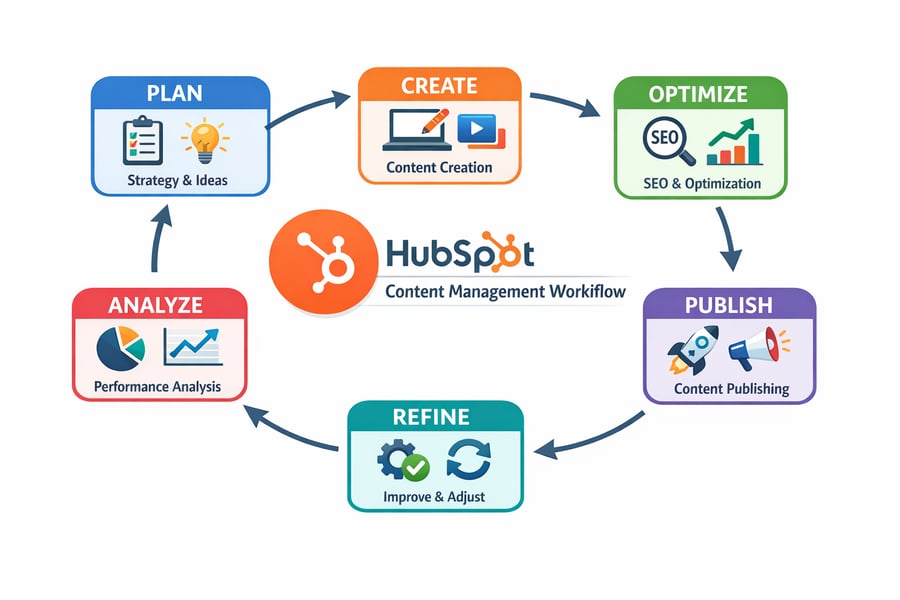 Content management workflow diagram