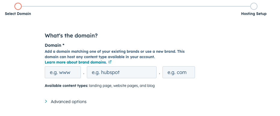 Domain connection interface
