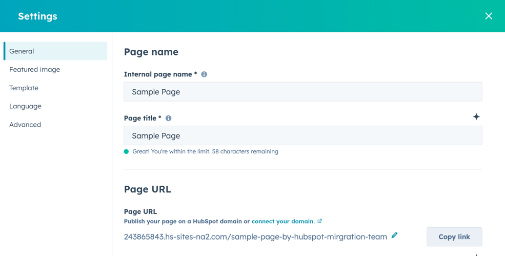 Editing page url in hubspot