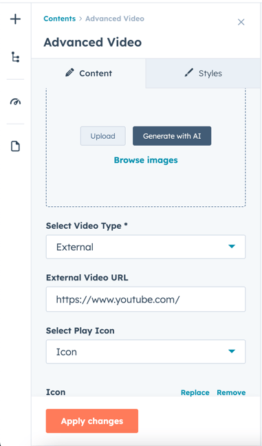 Embedding YouTube video in HubSpot Editor