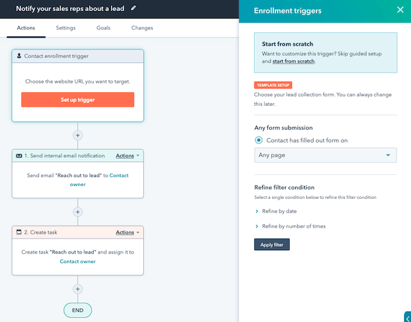 Example automated email workflows