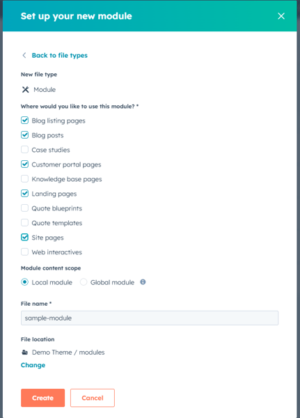 Example of reusable modules