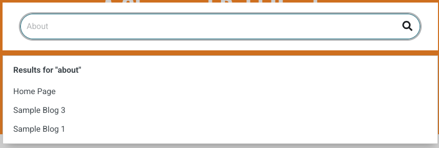 Example search results page