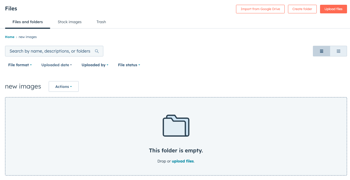File Manager interface with folders
