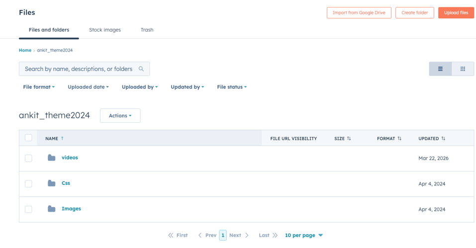 Folder Structure Inside File Manager