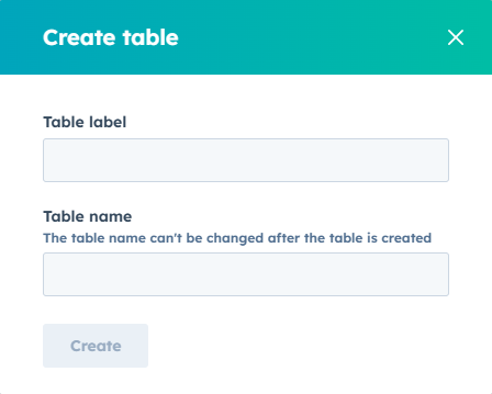 HubDB table interface