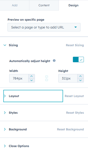 HubSpot CTA design interface