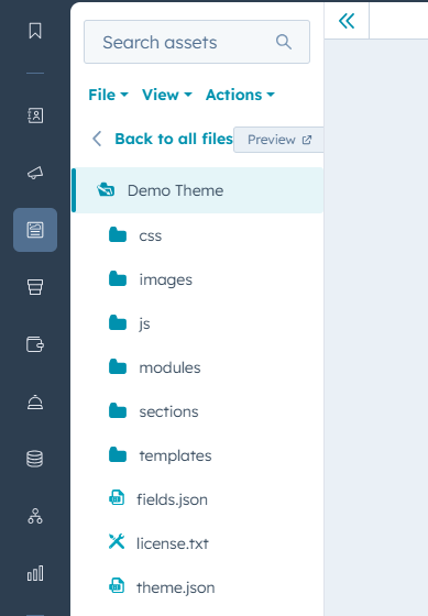 HubSpot Design Manager interface