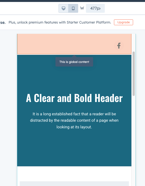 HubSpot mobile preview