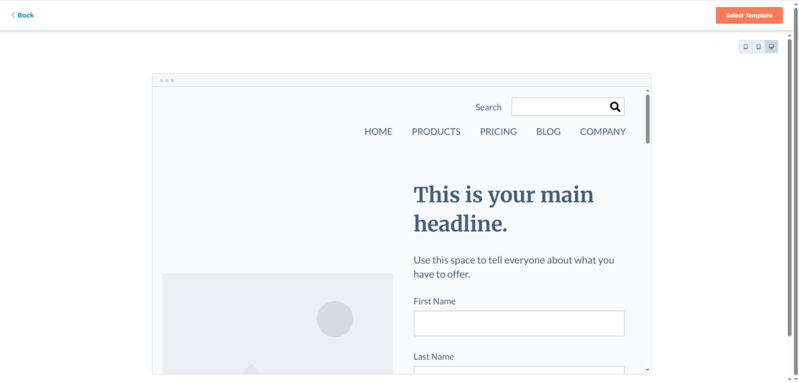 HubSpot template preview screen