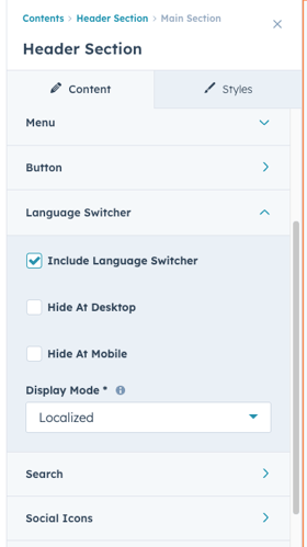 Language switcher module