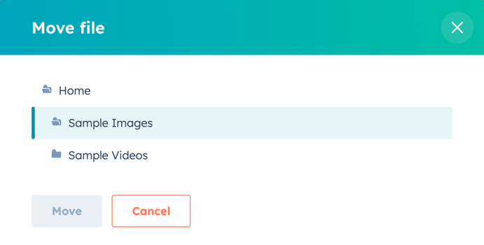  Moving file to folder in File Manager