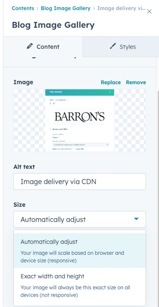 Responsive image example