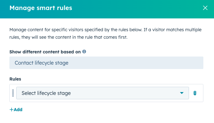 Smart-rule-setup-interface