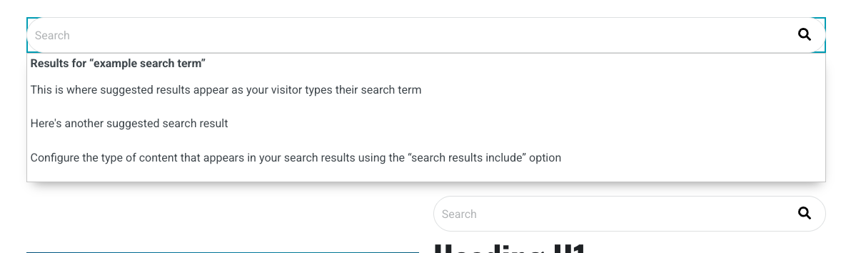 Search bar module placement