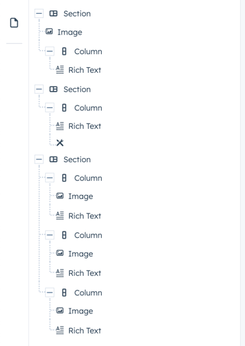 Column layout inside page editor