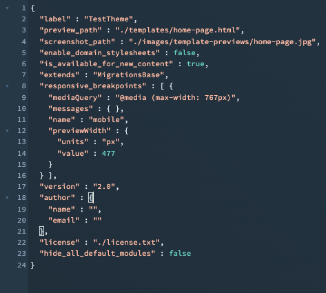 theme json setting configuration