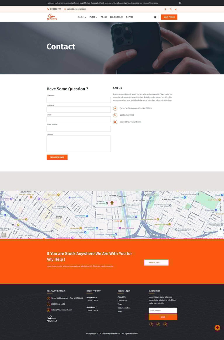 Contact page