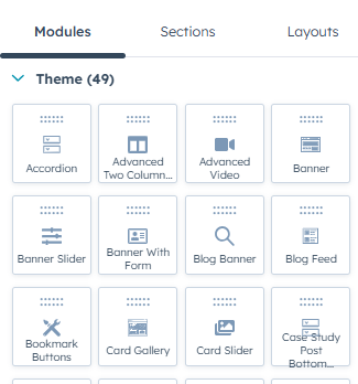 HubSpot module library