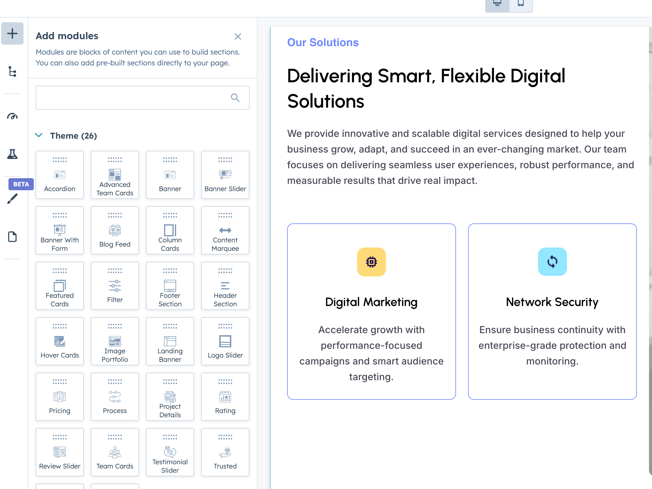 Flexible Drag-and-Drop Modules