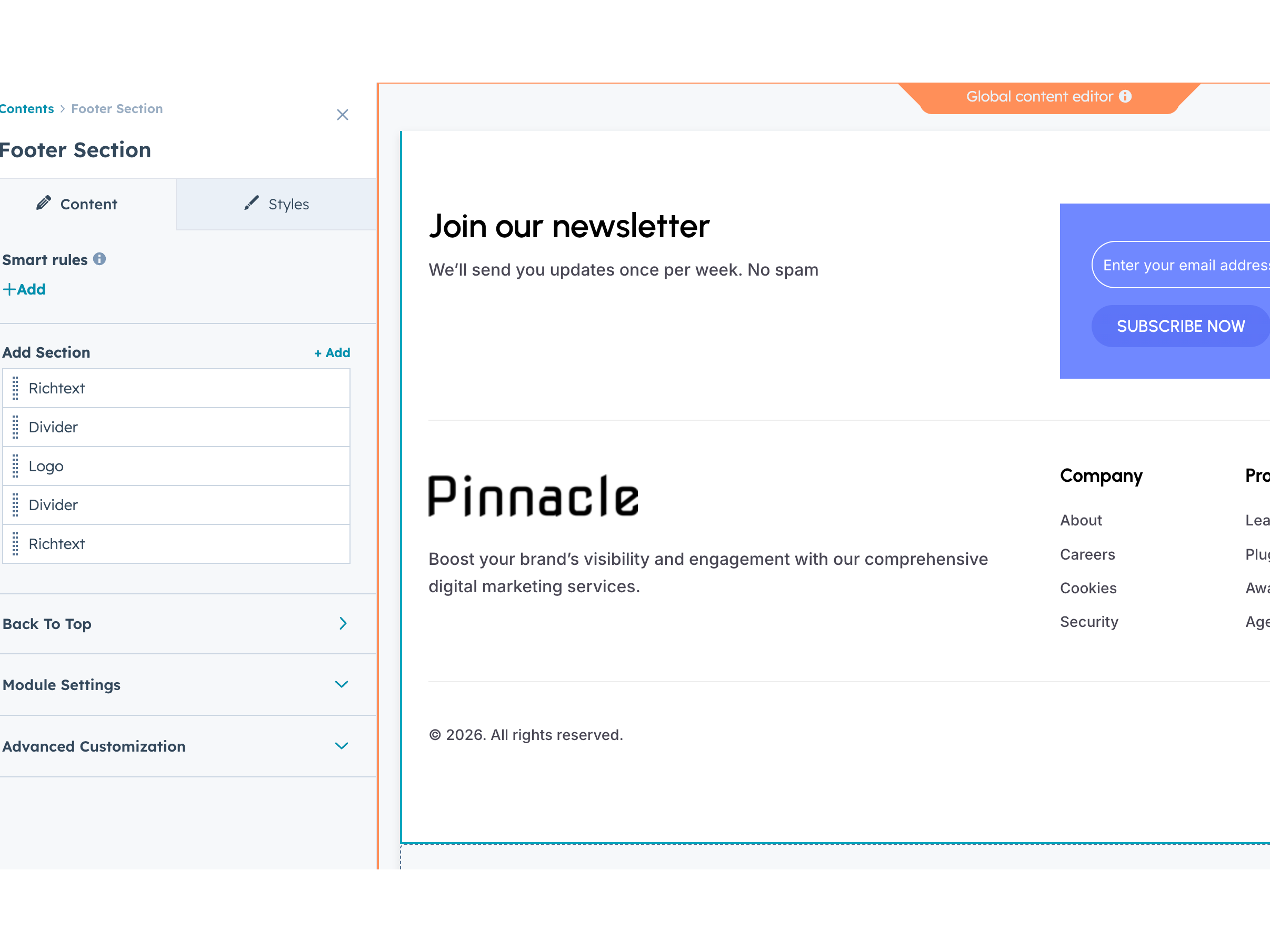 Global Content & Reusability