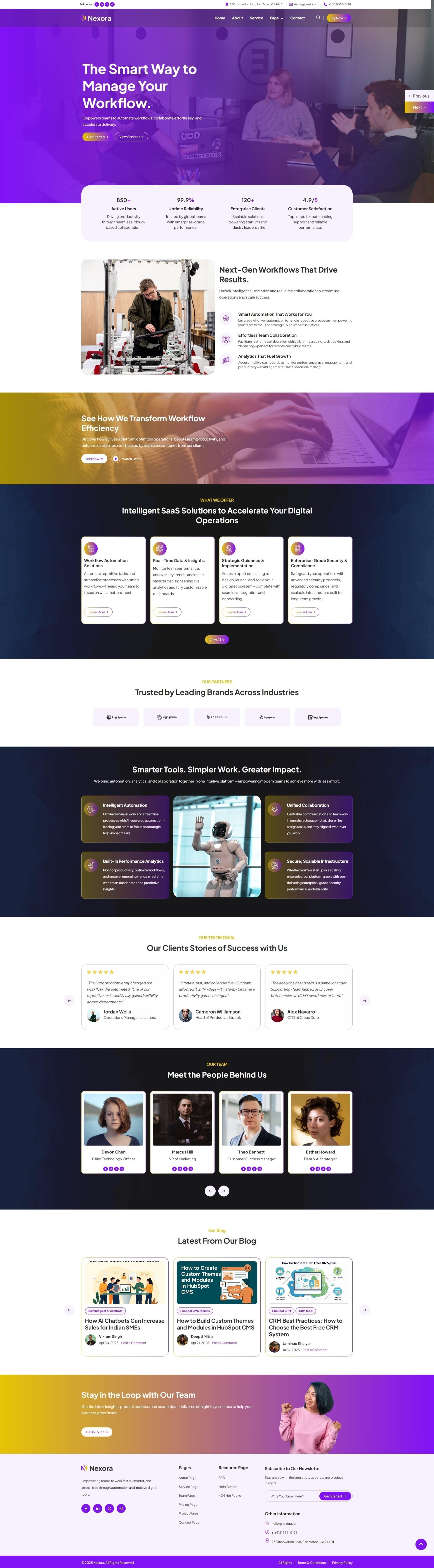 Modern and responsive home page with plenty of options to set up a stunning site