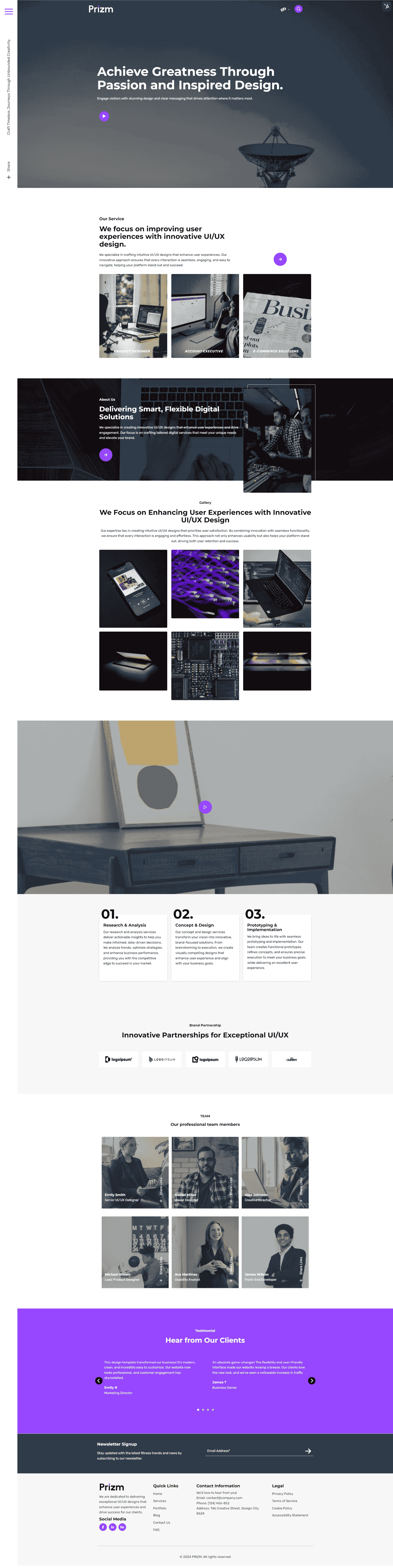 Modern Homepage design with large hero banner and collapsable menu