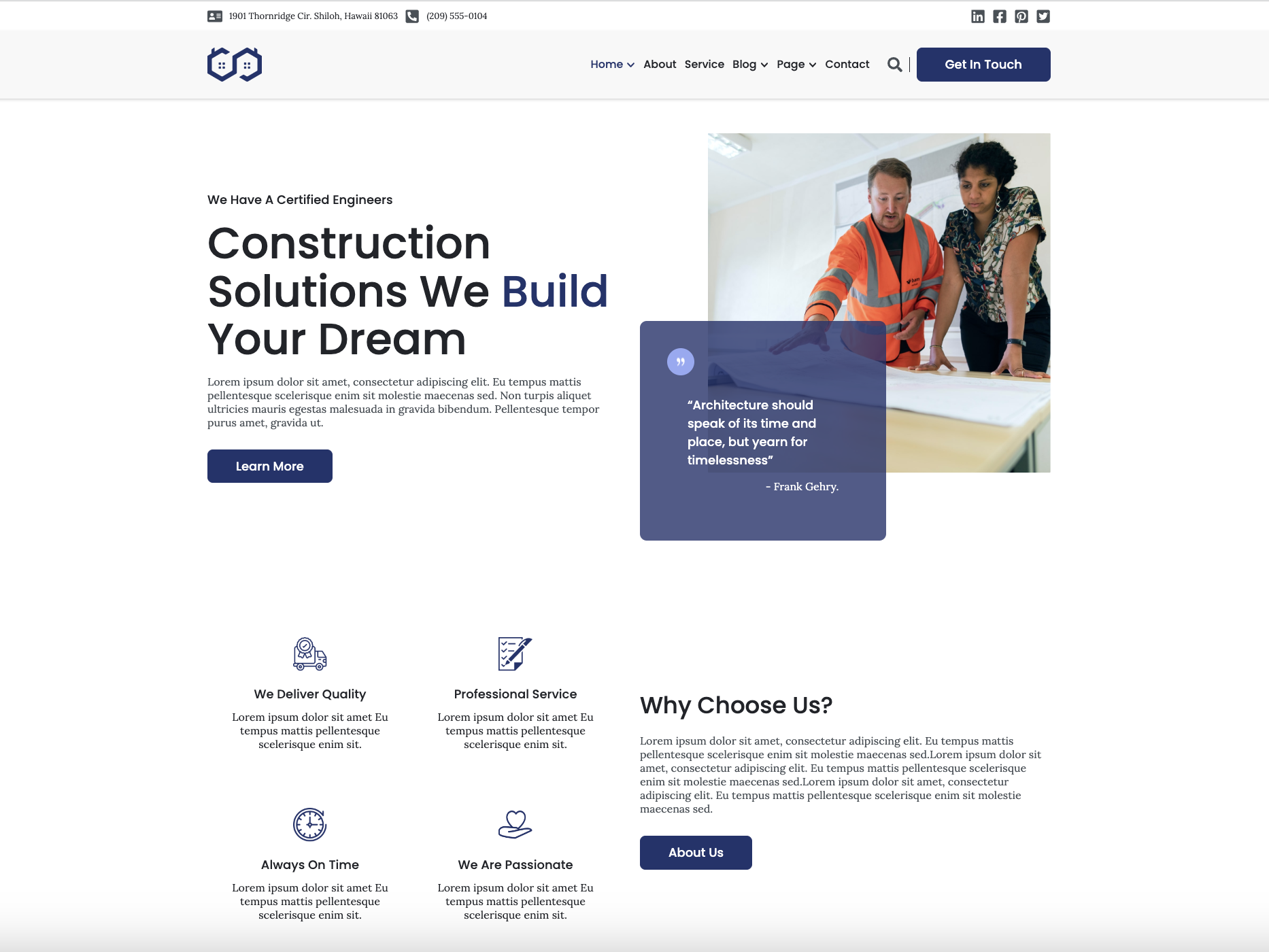 Three Home Page Options